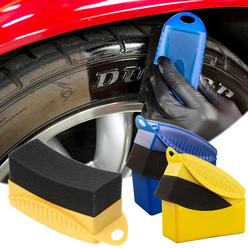 Tire Shine Applicator Curved Sponge Brush - Sikat Spons Aplikator Pemoles Ban Melengkung,