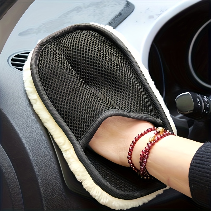 Car Detailing Wash Mitt Microfiber Wool - Sarung Tangan Cuci Mobil dari Wol