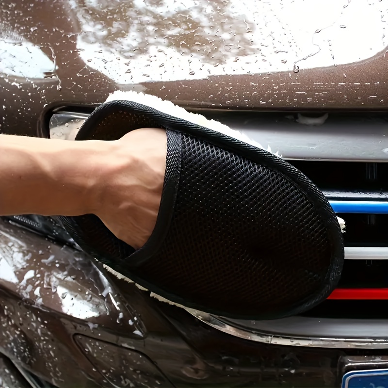4 buah Sarung Tangan Cuci Mobi - Car Detailing Wash Mitt Microfiber Wool ulasan dan harga