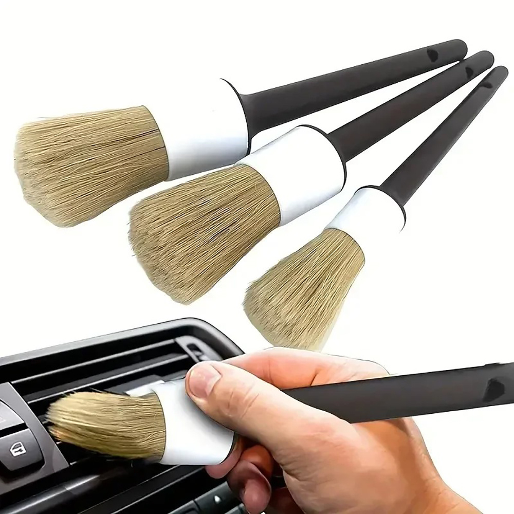 3PCS Set Sikat Detailing Mobil - Car Detailing Brush Set Boar Hair Interior ulasan dan harga