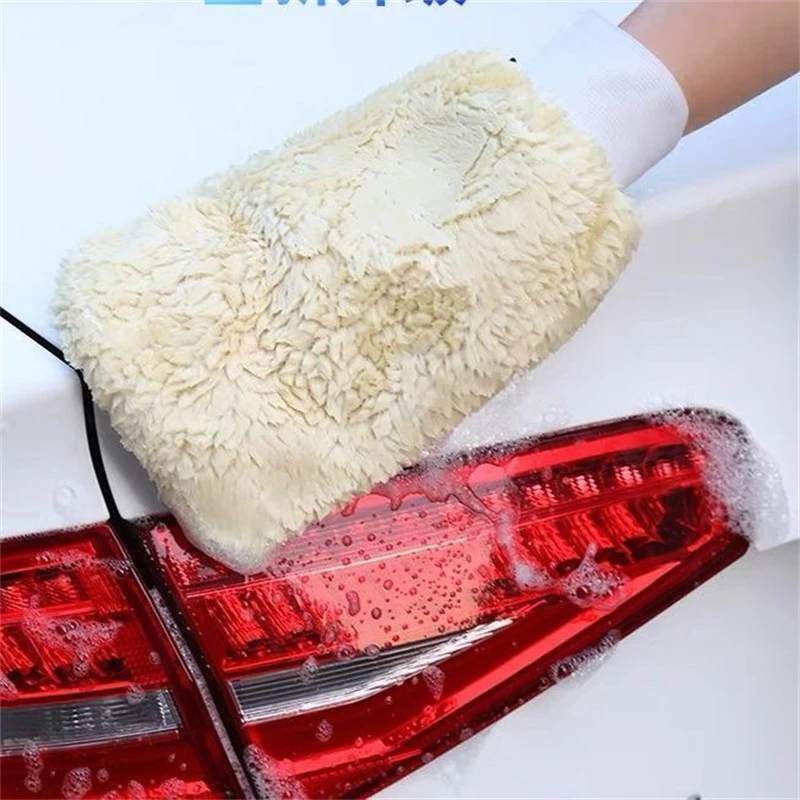 1-10 buah sarung tangan cuci m - Car Detailing Wash Mitt Microfiber Wool ulasan dan harga