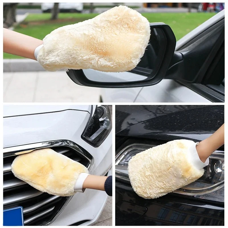 1-10 buah sarung tangan cuci m - Car Detailing Wash Mitt Microfiber Wool ulasan dan harga