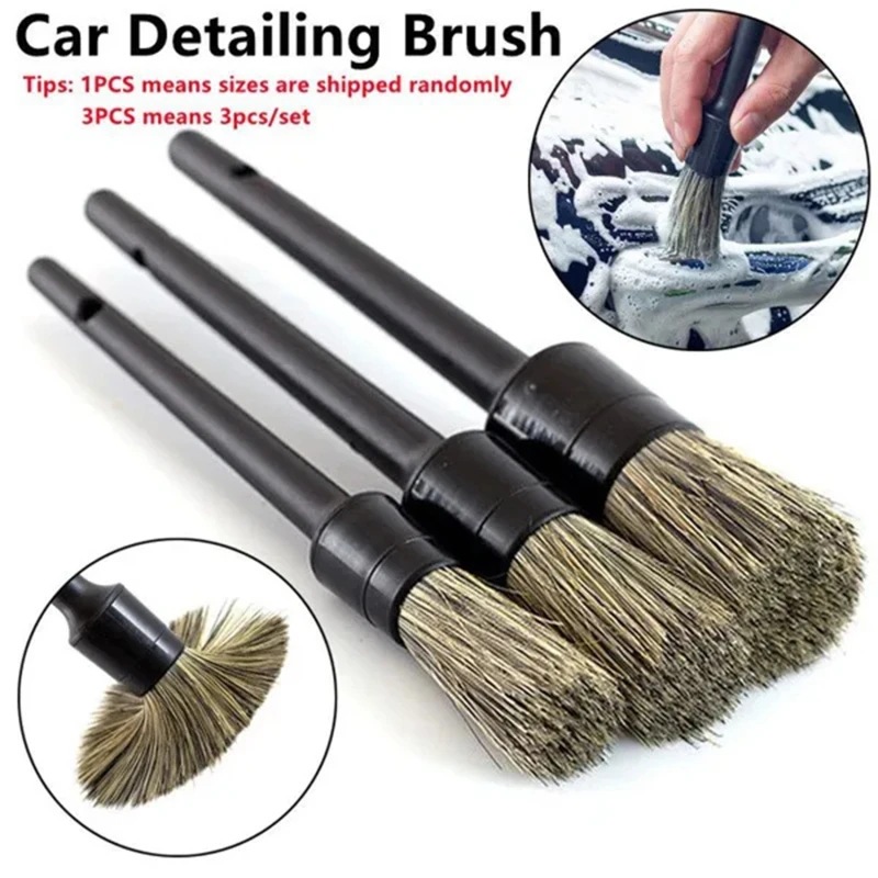 50Set 3Pcs/set Sikat Detailing - Car Detailing Brush Set Boar Hair Interior ulasan dan harga