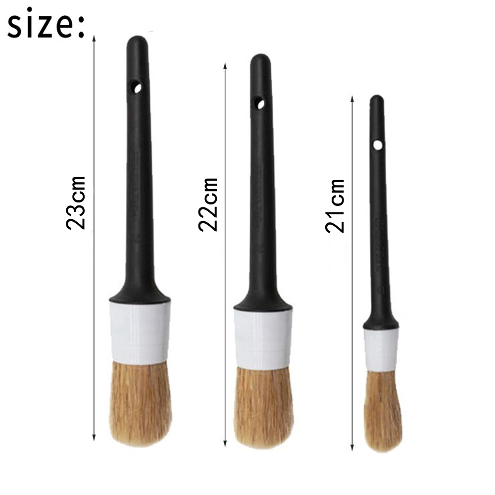3PCS Set Sikat Detail Interior - Car Detailing Brush Set Boar Hair Interior ulasan dan harga