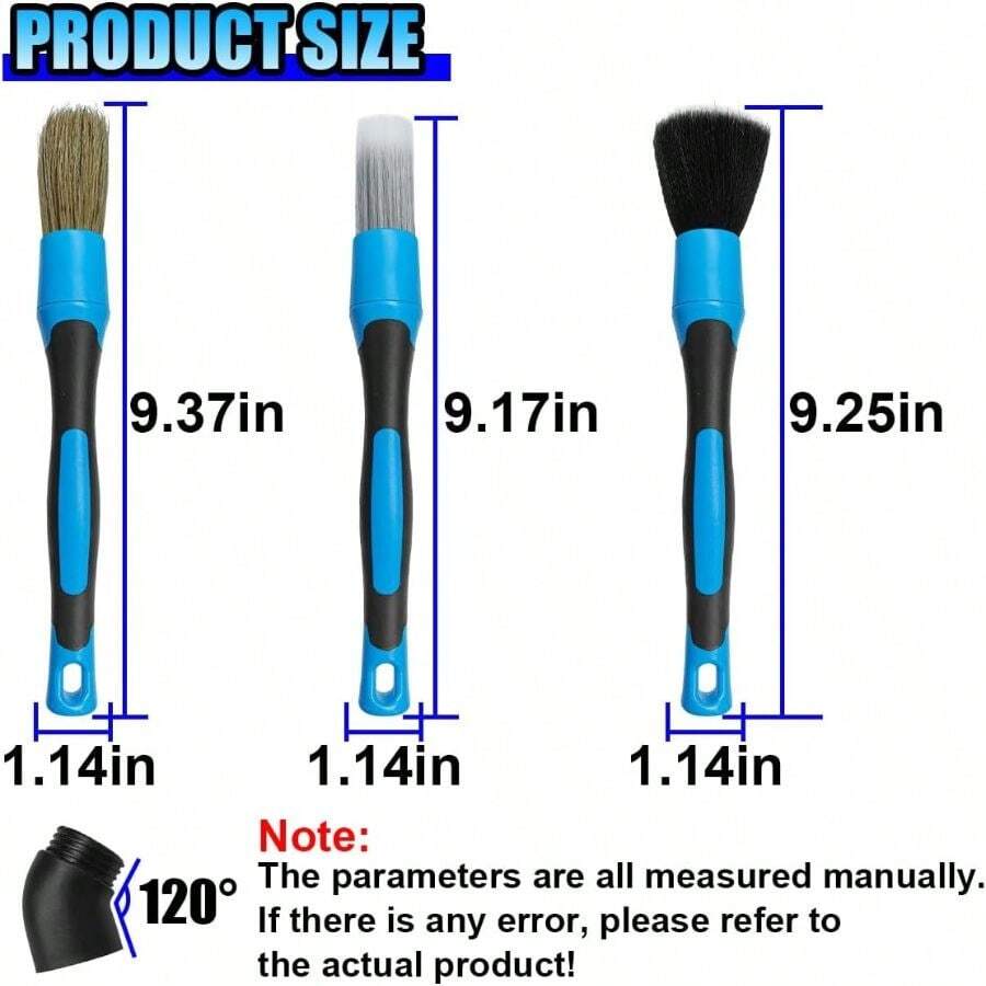 Set Sikat Detailing Mobil 3 Bu - Car Detailing Brush Set Boar Hair Interior ulasan dan harga