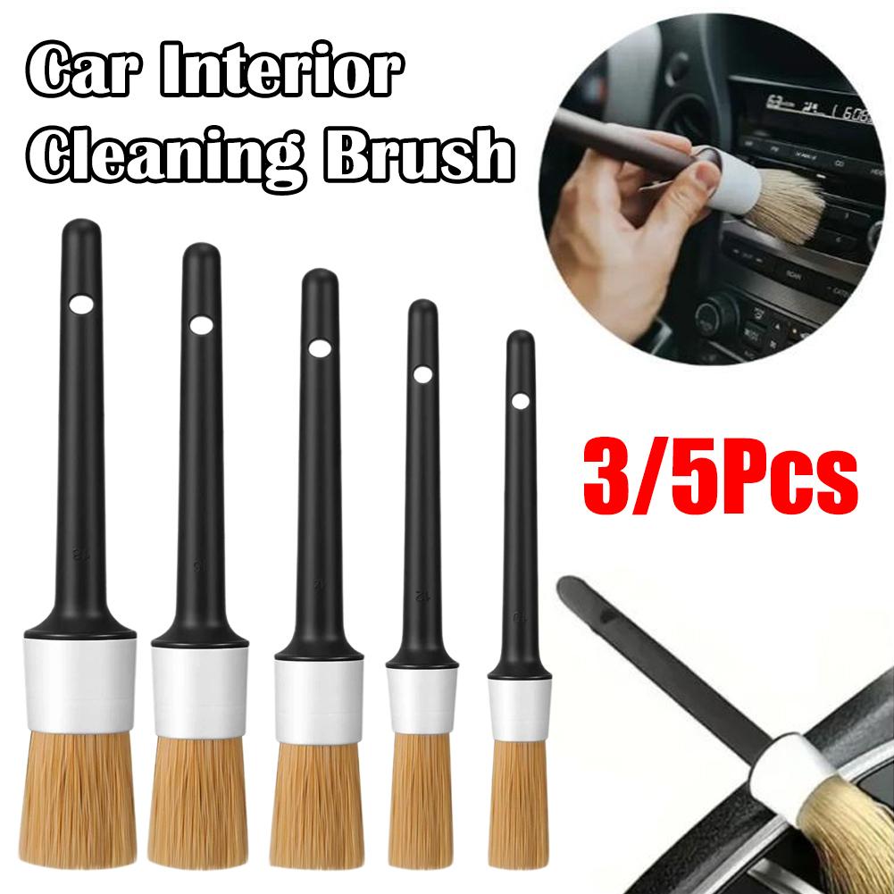 3/5 buah Set Sikat Detail Mobi - Car Detailing Brush Set Boar Hair Interior ulasan dan harga