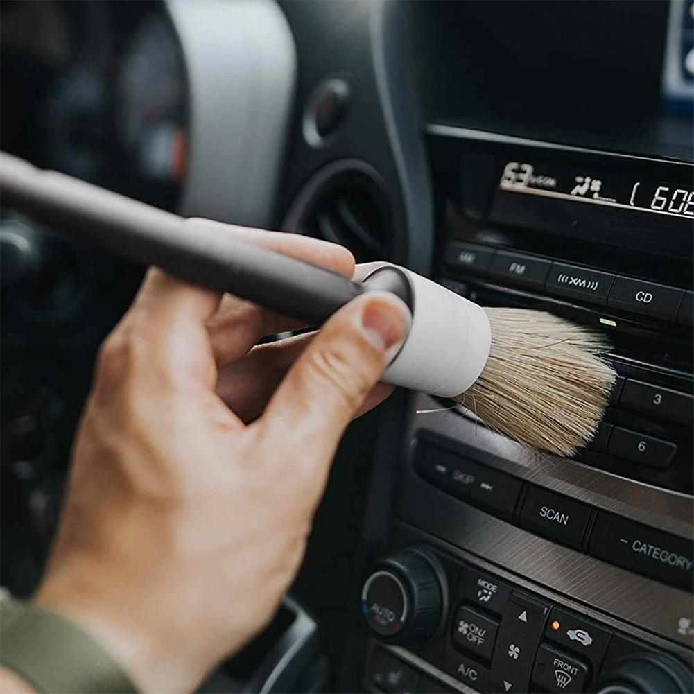 3/5 buah Set Sikat Detail Mobi - Car Detailing Brush Set Boar Hair Interior ulasan dan harga